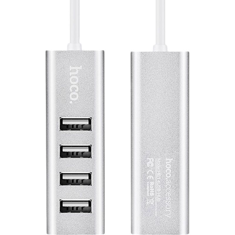 USB-хаб HOCO HB1 4USB Line machine Silver (6957531038146) Тип питания пассивный