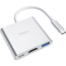 USB-хаб HOCO HB14 Easy use Type-C adapter Silver (6931474725790)