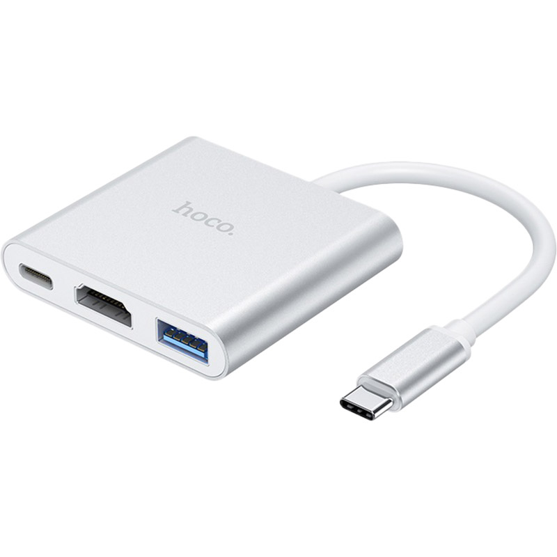 USB-хаб HOCO HB14 Easy use Type-C adapter Silver (6931474725790) Интерфейс подключения USB Type-C