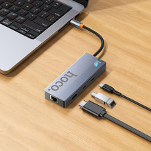 USB-хаб HOCO HB52 Wow 8-in-1 multi-function converter Deep Space Gray (6942007647311)