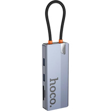 USB-хаб HOCO HB52 Wow 8-in-1 multi-function converter Deep Space Gray (6942007647311)