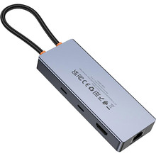 USB-хаб HOCO HB52 Wow 8-in-1 multi-function converter Deep Space Gray (6942007647311)