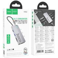 USB-хаб HOCO HB52 Wow 8-in-1 multi-function converter Deep Space Gray (6942007647311)