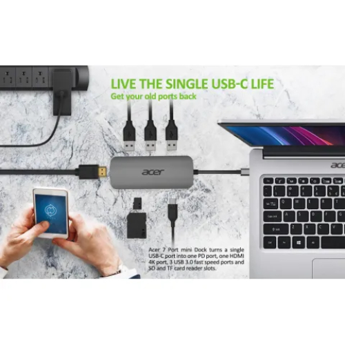 Заказать USB-хаб ACER 7IN1 Silver (HP.DSCAB.018)