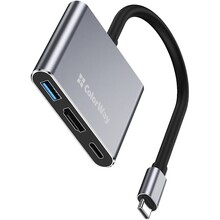 Док-станція COLORWAY USB-C 3-в-1 Type C PD 100W/USB3.0/HDMI 4K (CW-HUB08)