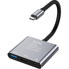 Док-станция COLORWAY USB-C 3-в-1 Type C PD 100W/USB3.0/HDMI 4K (CW-HUB08)