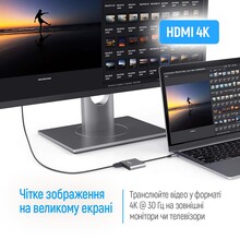 Док-станция COLORWAY USB-C 3-в-1 Type C PD 100W/USB3.0/HDMI 4K (CW-HUB08)