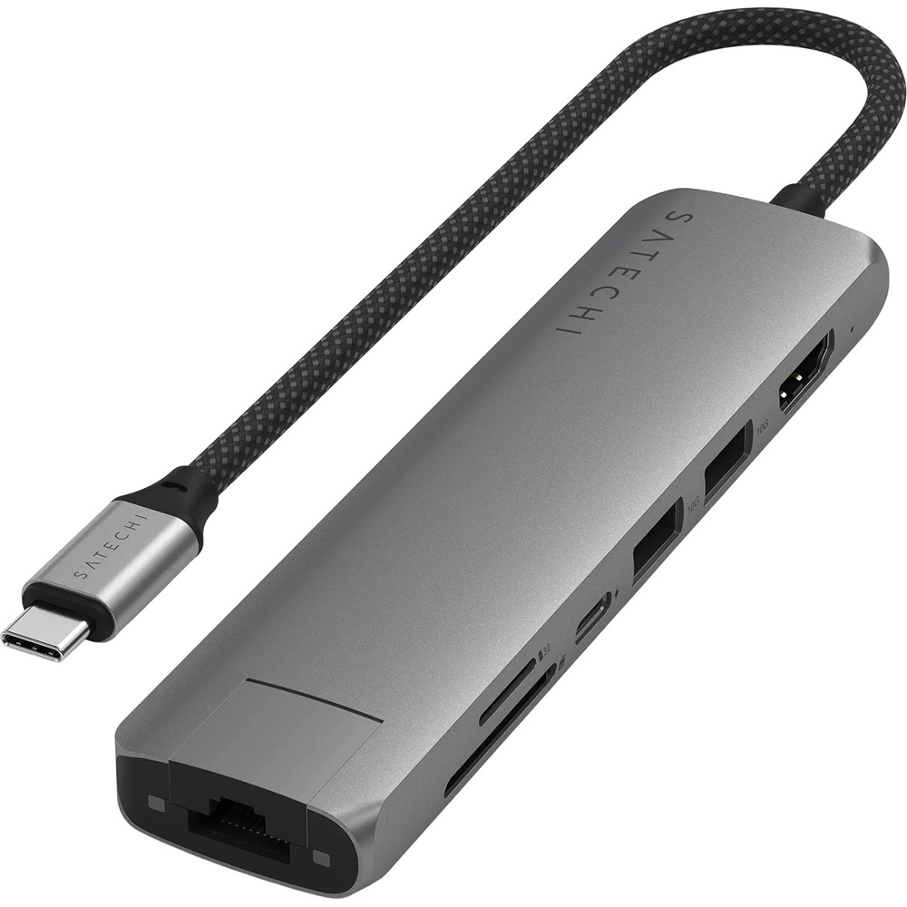 Док-станция SATECHI 7-in-1 USB-C Slim Multiport Adapter 4K with Ethernet Space Grey (ST-P7SM) Тип док-станция