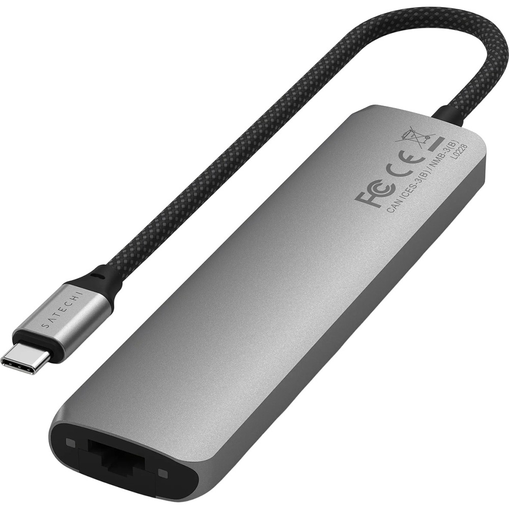 Док-станция SATECHI 7-in-1 USB-C Slim Multiport Adapter 4K with Ethernet Space Grey (ST-P7SM) Тип питания пассивный