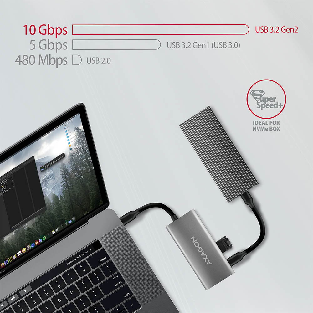 USB-хаб AXAGON Grey (HMC-4G2) Тип живлення пасивний
