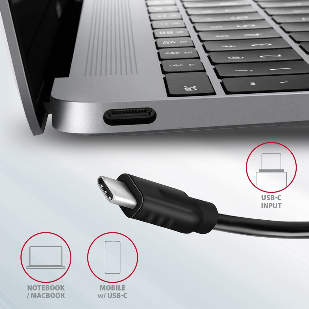 Док-станція AXAGON 5in1 Grey (HMC-5G2) Інтерфейс підключення USB Type-C
