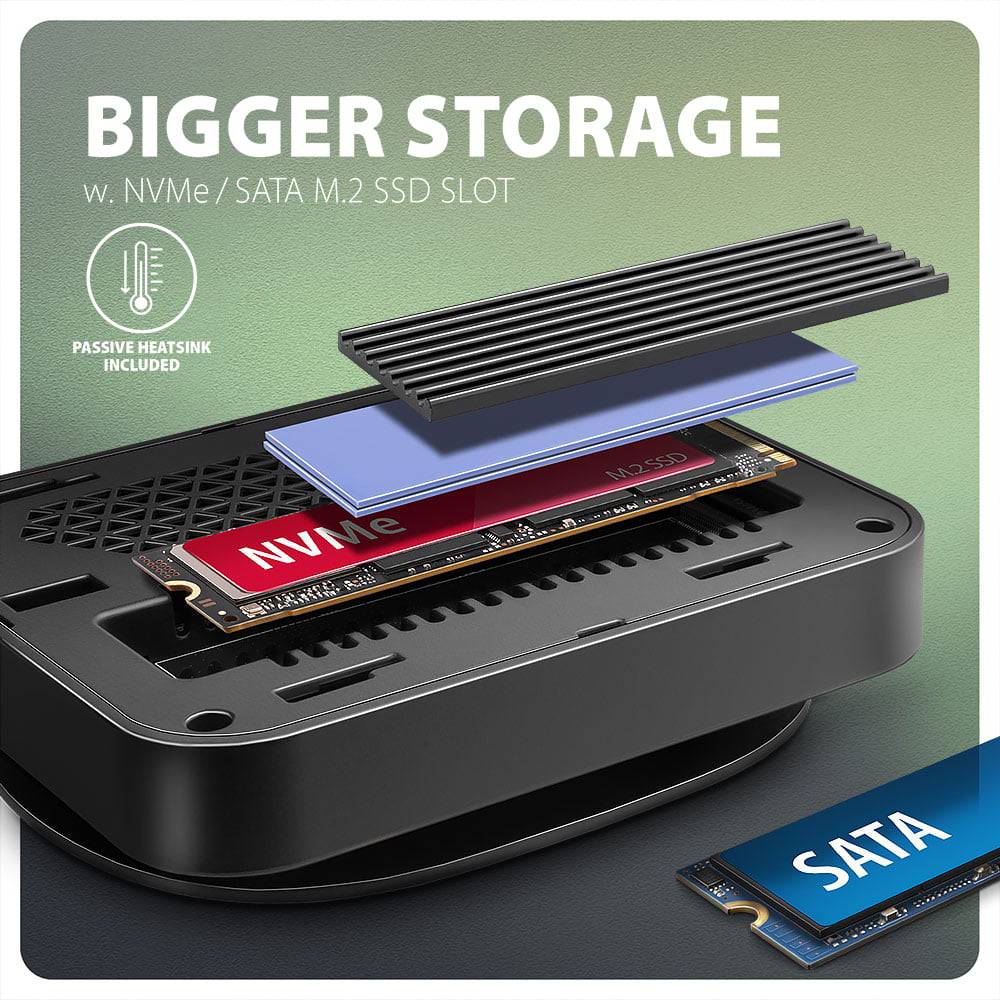 Зовнішній вигляд Док-станція AXAGON HMC-UFO USB-C 10Gbps UFO 9 In 1 Hub Grey