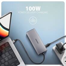 Док-станція AXAGON USB-C 10Gbps 6 In 1 Hub Grey (HMC-6G2L)