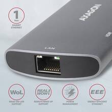 Док-станція AXAGON SuperSpeed USB-C COMBO 6 In1 Hub Grey (HMC-6M2)