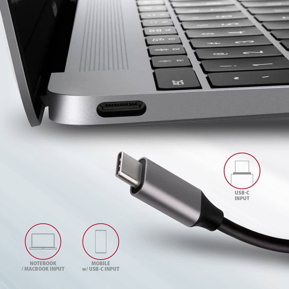 Док-станція AXAGON SuperSpeed USB-C COMBO 6 In1 Hub Grey (HMC-6M2) Додаткові роз'єми HDMI
