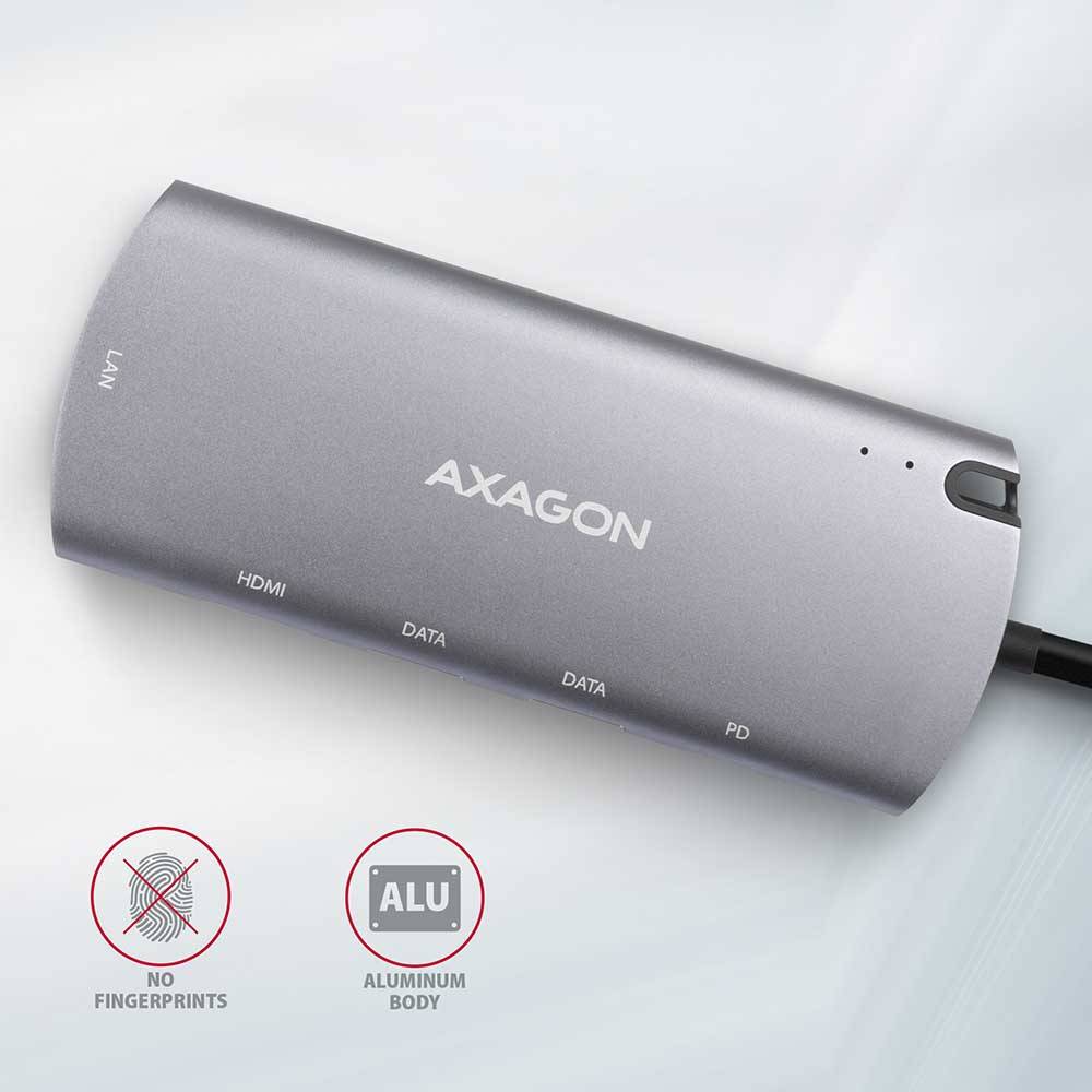 Док-станція AXAGON SuperSpeed USB-C COMBO 6 In1 Hub Grey (HMC-6M2) Тип док-станція