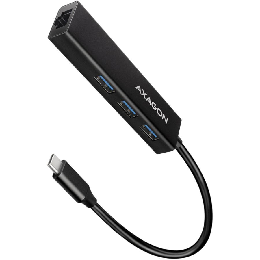 Док-станция AXAGON SuperSpeed USB-C 4 In 1 Hub Black (HMC-GL3A)