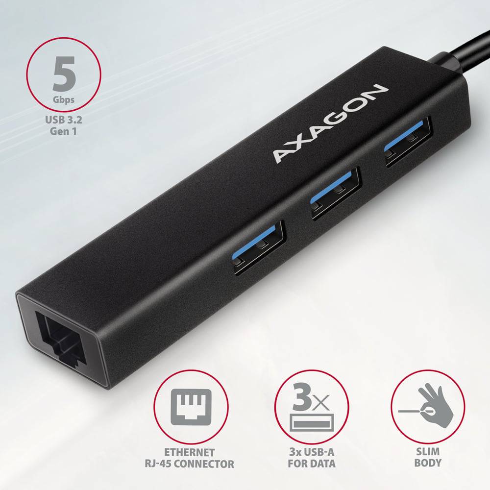 Док-станция AXAGON SuperSpeed USB-C 4 In 1 Hub Black (HMC-GL3A) Интерфейс подключения USB Type-C