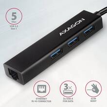 Док-станция AXAGON SuperSpeed USB-C 4 In 1 Hub Black (HMC-GL3A)