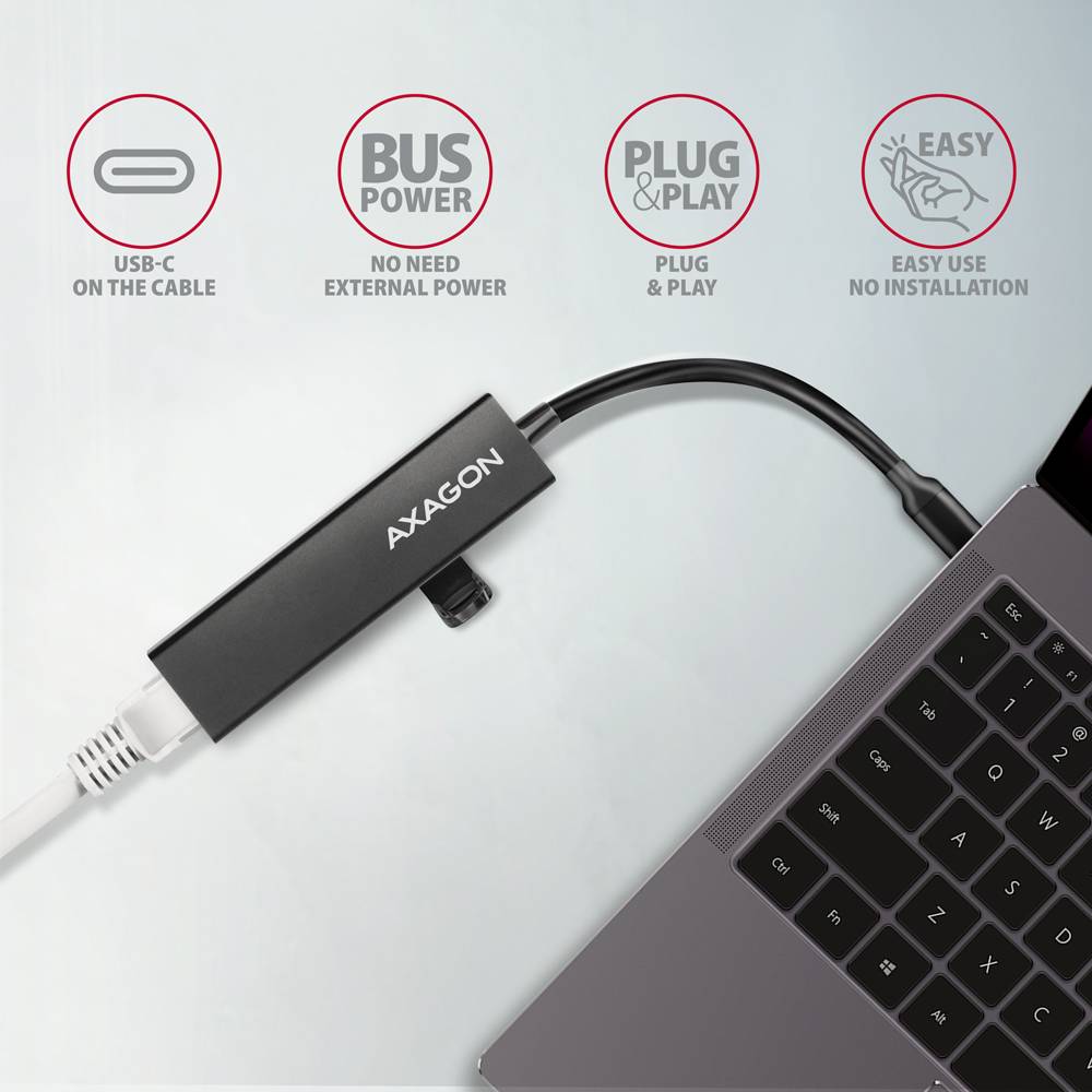 Док-станция AXAGON SuperSpeed USB-C 4 In 1 Hub Black (HMC-GL3A) Тип питания пассивный