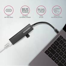 Док-станция AXAGON SuperSpeed USB-C 4 In 1 Hub Black (HMC-GL3A)
