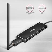 USB-хаб AXAGON SuperSpeed USB-C FLAT CHARGING Hub USB-C Black (HUE-F7C)
