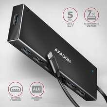 USB-хаб AXAGON SuperSpeed USB-C FLAT CHARGING Hub USB-C Black (HUE-F7C)