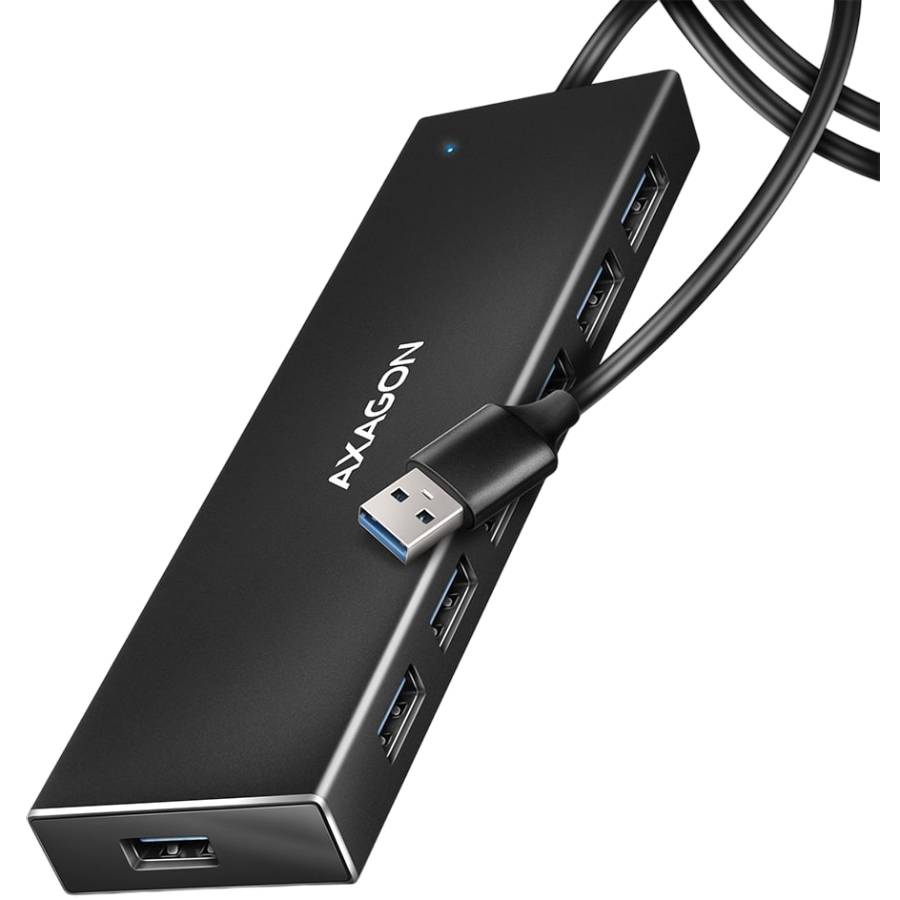 USB-хаб AXAGON SuperSpeed USB-A FLAT USB-A Black (HUE-F7A)