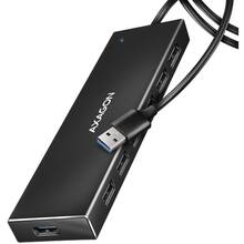 USB-хаб AXAGON SuperSpeed USB-A FLAT USB-A Black (HUE-F7A)