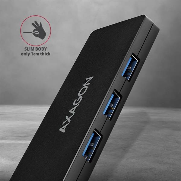 USB-хаб AXAGON SuperSpeed USB SLIM Type-A Black (HUE-G1A) Інтерфейс підключення USB Type-A