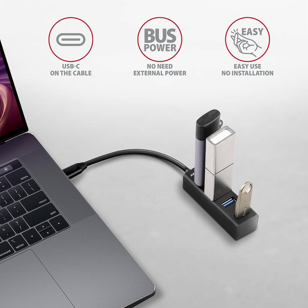 USB-хаб AXAGON SuperSpeed USB-C MINI USB-C Black (HUE-M1C) Интерфейс подключения USB Type-C