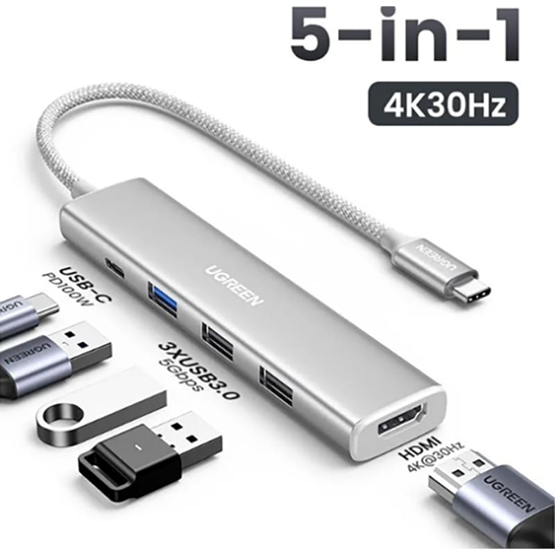 Док-станция UGREEN CM478 5-in-1 Creamy White (35580) Тип док-станция