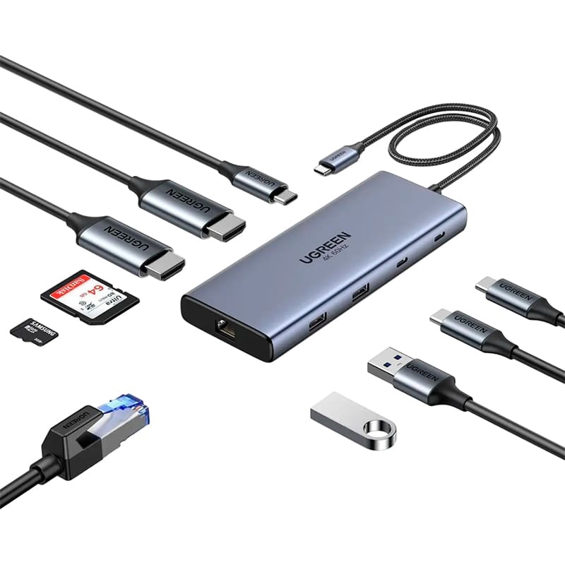 Док-станція UGREEN CM639 10-in-1 Grey (45380) Тип живлення пасивний