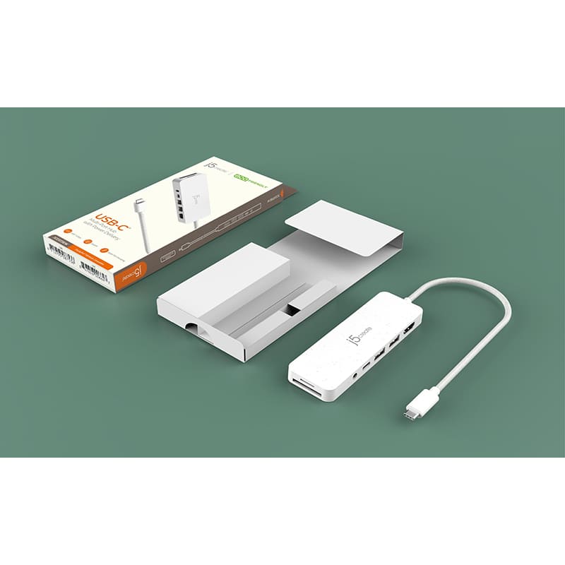 Зовнішній вигляд Док-станція J5CREATE 7-in-1 Natural White (JCD373EW-N)