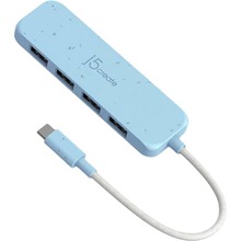 USB-хаб J5CREATE 4-in-1 Frech Cyan (JCH341EC-N)