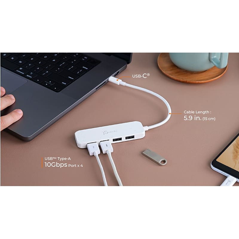 Фото USB-хаб J5CREATE 4-in-1 Frech Cyan (JCH341EC-N)