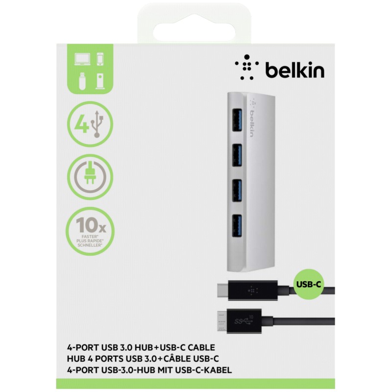 USB-хаб BELKIN Ultra-Slim Metal White (F4U088vf) Тип USB-хаб