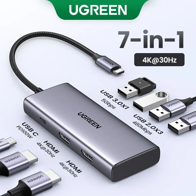 Док-станція UGREEN CM498 7-in-1 Grey (35897) Тип живлення пасивний