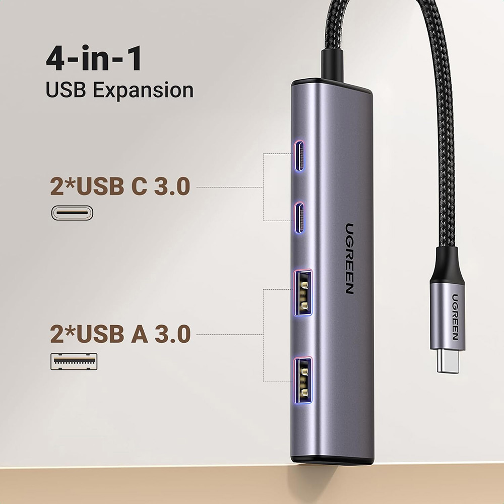 USB-хаб UGREEN CM473 4-in-1 Grey (15395) Тип USB-хаб