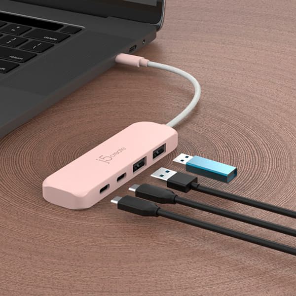 USB-хаб J5CREATE 4-in-1 Earth Rose (JCH342ER-N) Кількість роз'ємів USB Type-C 2
