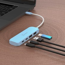 USB-хаб J5CREATE 4-in-1 Frech Cyan (JCH342EC-N)