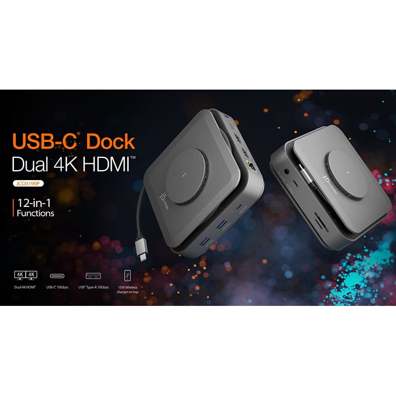 Зовнішній вигляд Док-станція J5CREATE 12-in-1 Space Grey (JCD3199-N)