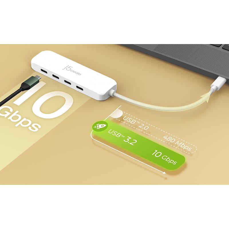 Замовити USB-хаб J5CREATE 4-in-1 Frech Cyan (JCH345EC-N)