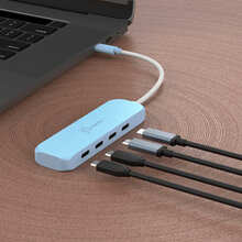 USB-хаб J5CREATE 4-in-1 Frech Cyan (JCH345EC-N)