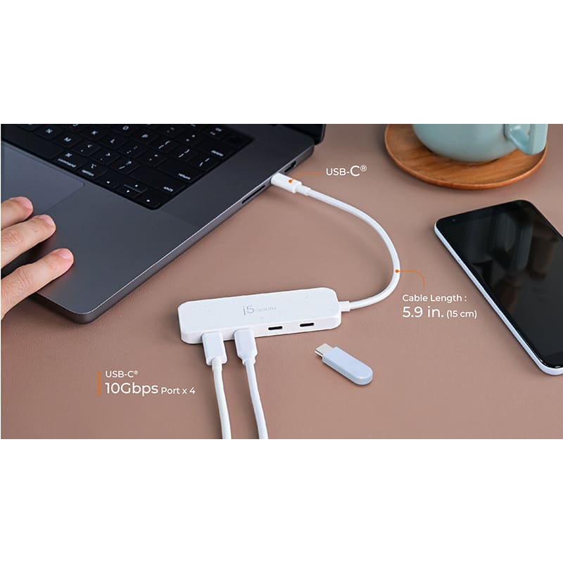 Фото USB-хаб J5CREATE 4-in-1 Frech Cyan (JCH345EC-N)