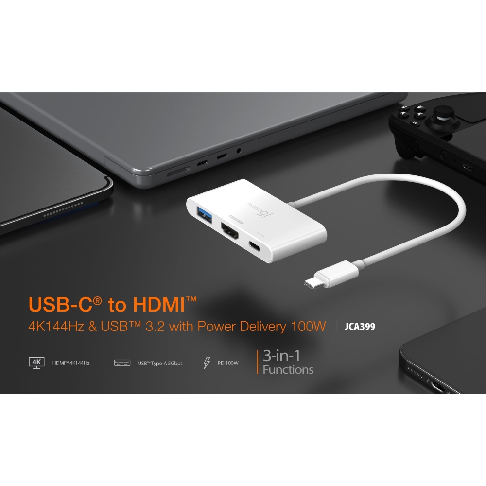 Док-станція J5CREATE JCA399-N 6 в 1 White Додаткові роз'єми HDMI