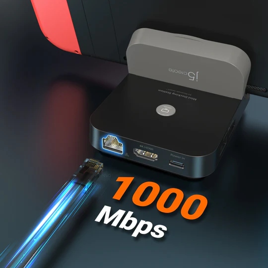 Зовнішній вигляд Док-станція J5CREATE JCD620-N для Nintendo Switch Black/Grey