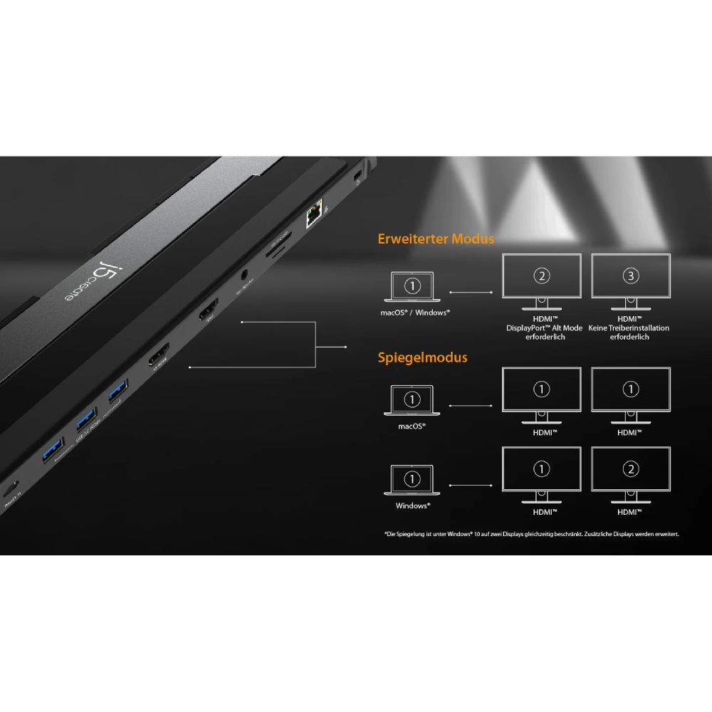 В інтернет магазині Док-станція J5CREATE JCD542-N 10 в 1 Gray/Black