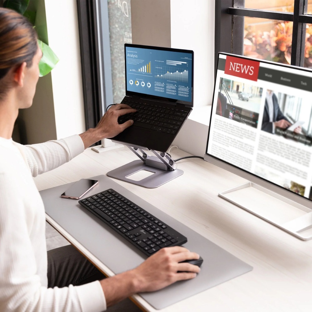 Фото 14 Док-станція J5CREATE JTS327-N 6 в 1 + підставка Space Gray