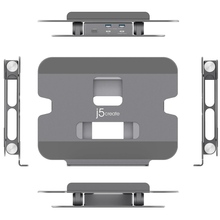 Док-станція J5CREATE JTS327-N 6 в 1 + підставка Space Gray